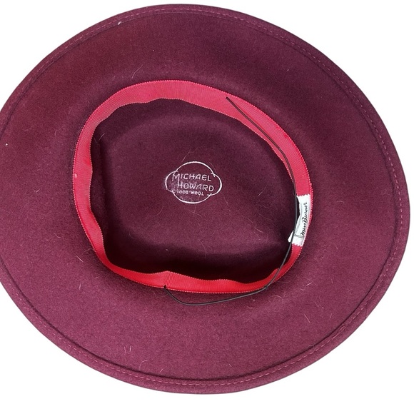 Michael Howard Burgundy red Hat Wool - Picture 2 of 11